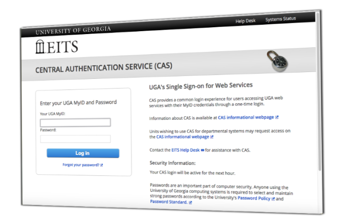 Central Authentication Service screen