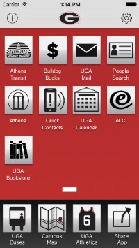 uga mobile app home screen