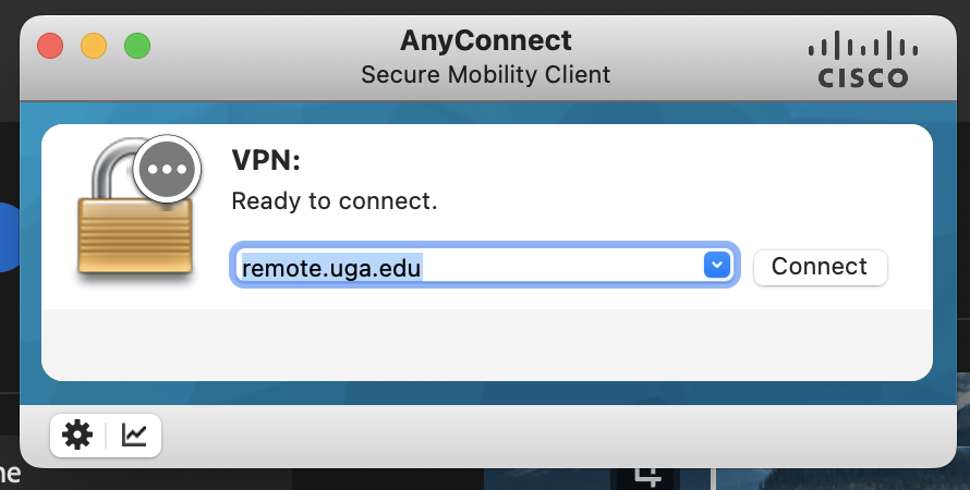 VPN remote login screenshot