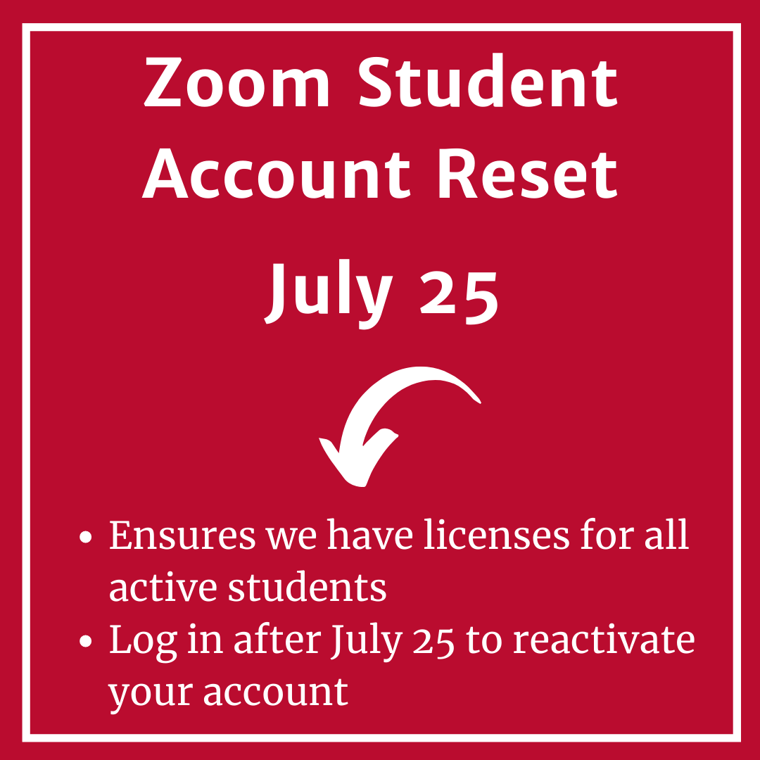Zoom account reset July 25