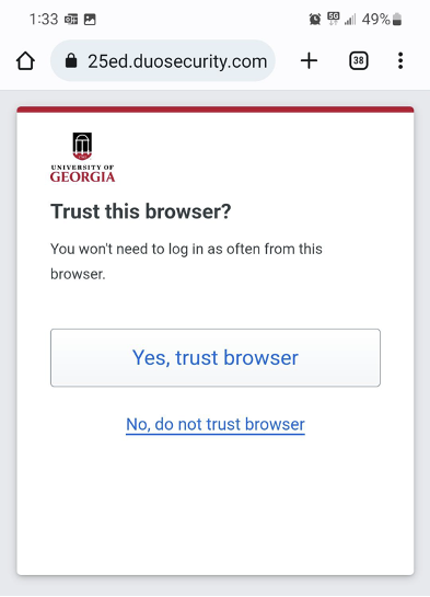 duo universal trust browser screen