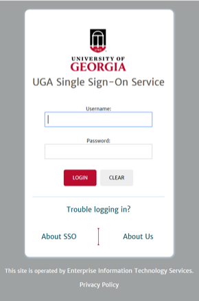 new uga sso login page